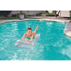 Flat River Group H2OGO! Metal Tech Lounge Inflatable Pool Float, 6'2