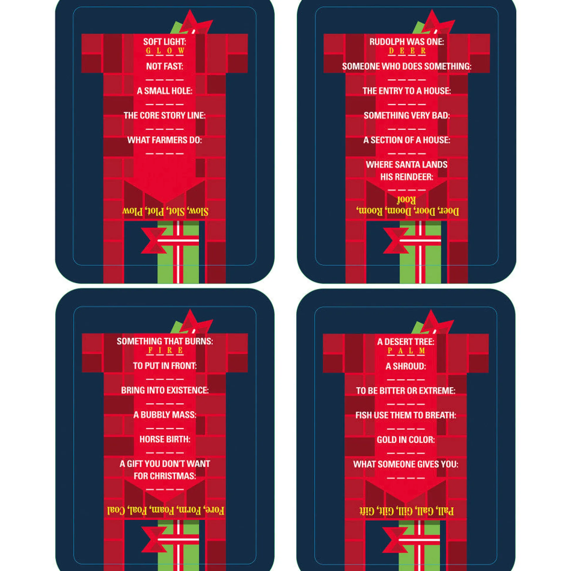 Flat River Group Holly Jolly Down The Chimney Holiday Word Puzzle Game* Puzzles|Card Games