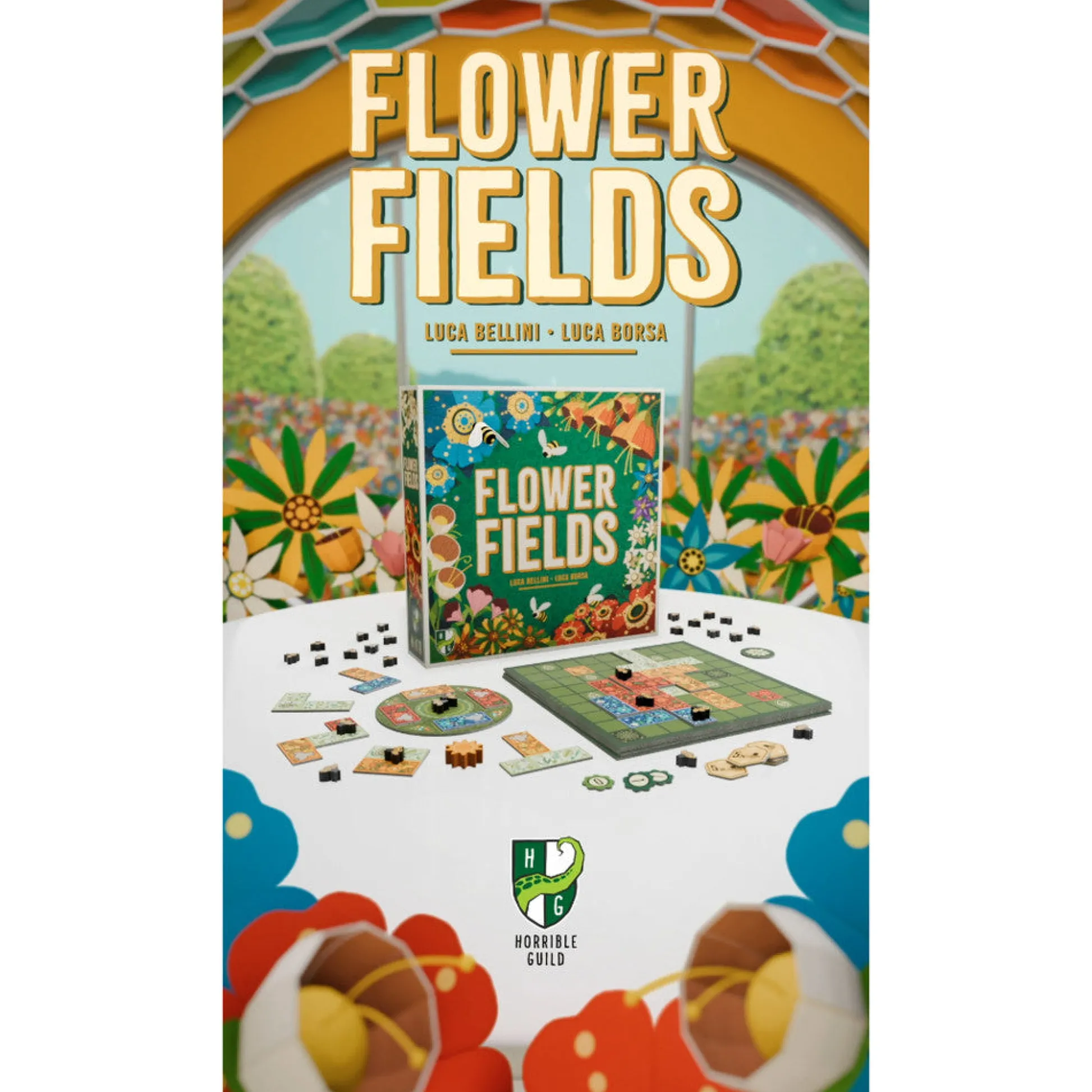 Flat River Group Horrible Guild: Flower Fields - Tile Placement Board Game for Ages 8+* Role-Playing Games|Board Games