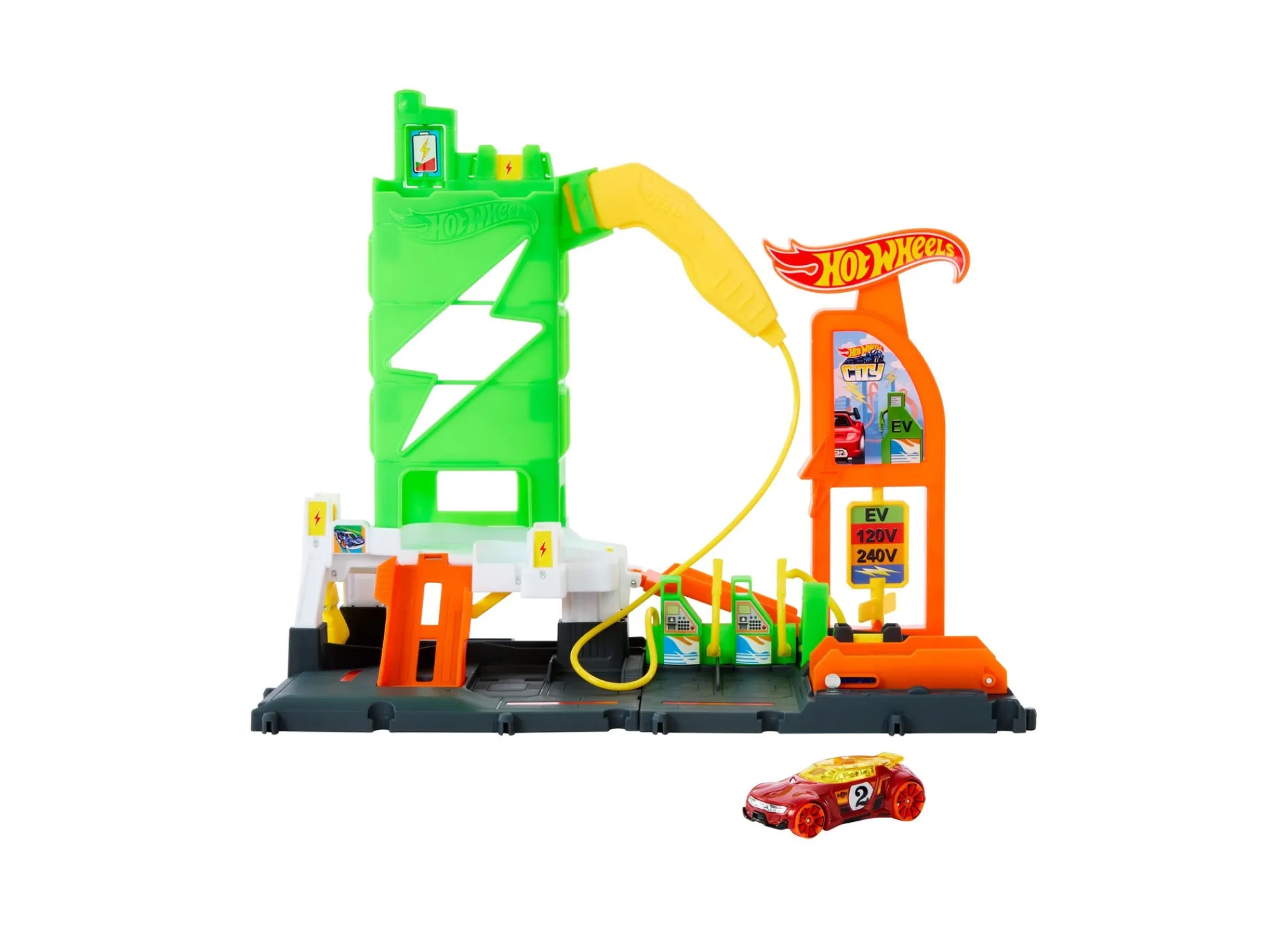 Macy's - Supplier Hot Wheels City Super Recharge Fuel Station Diecast Car Playset* Playsets & Vehicles