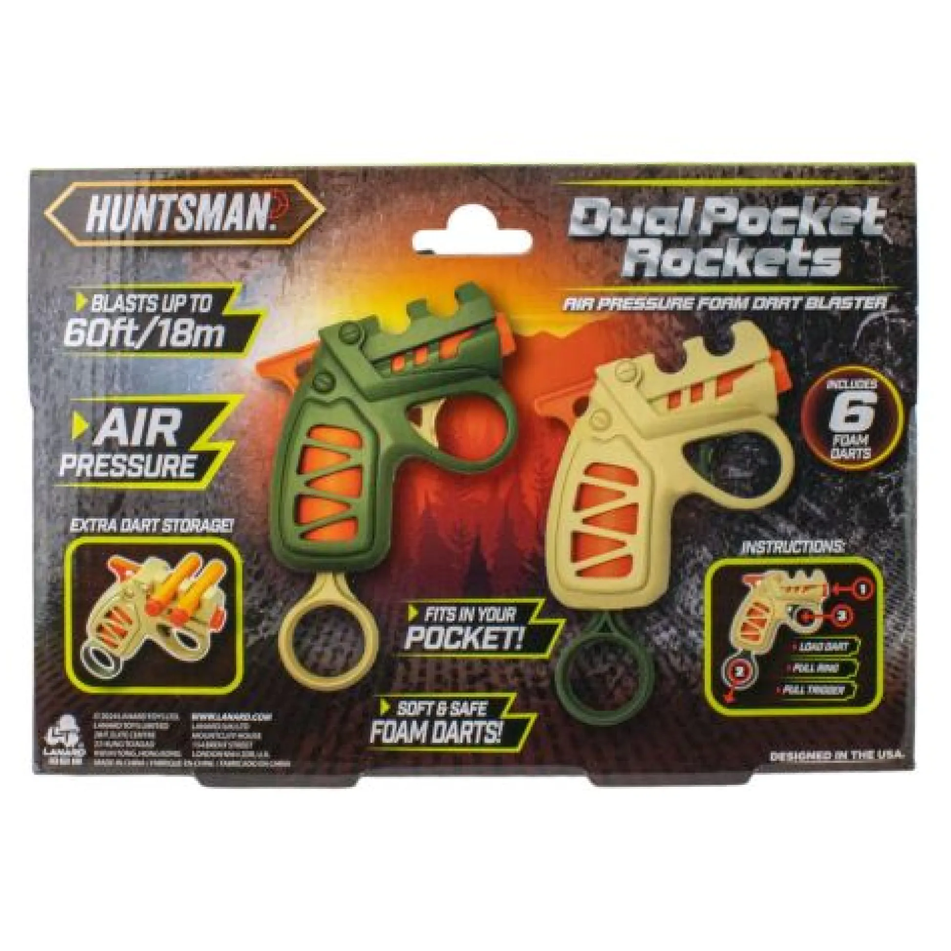 Calendar Holdings, LLC Huntsman Dual Pocket Rockets Foam Dart Blaster* Nerf & Toy Blasters|Nerf & Toy Blasters