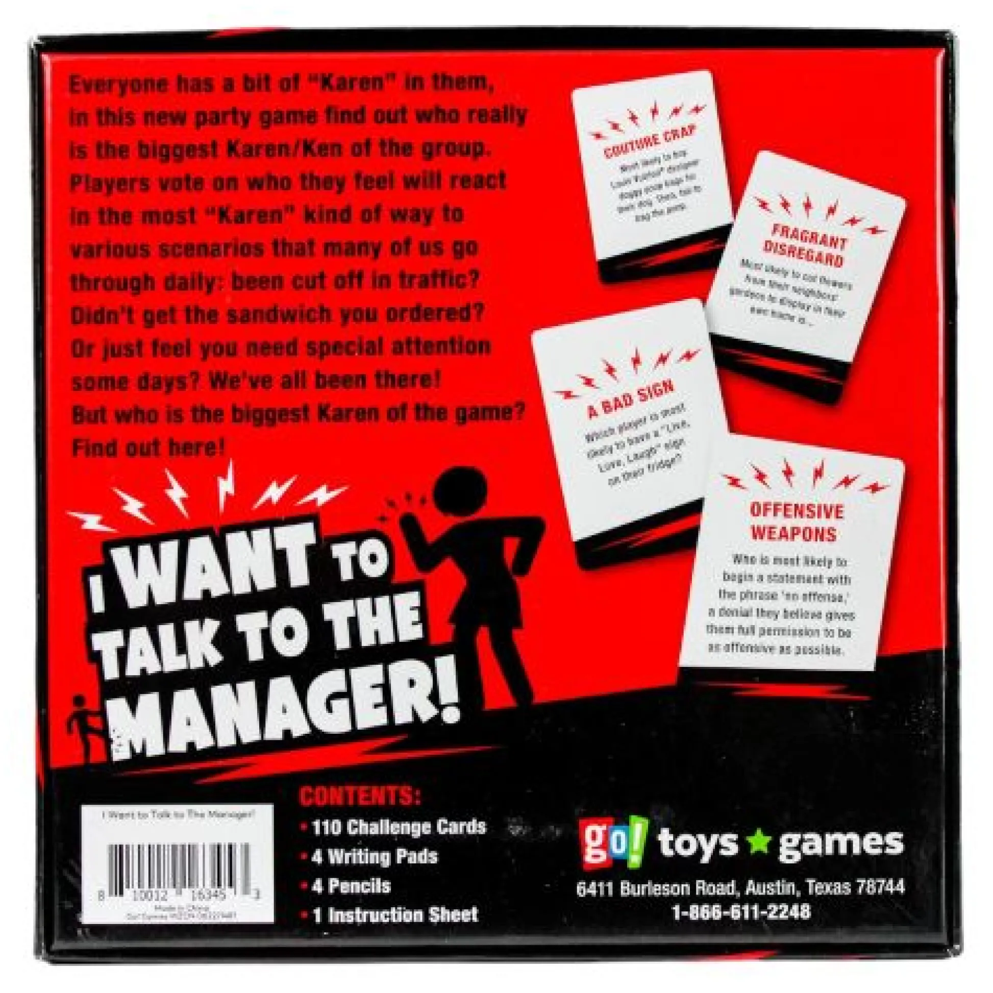 Calendar Holdings, LLC I Want To Talk To The Manager! Hilarious Scenario Game* Social & Emotional Skills|Family & Entertainments Games