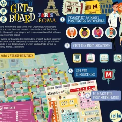 Flat River Group IELLO Get On Board: Paris & Rome Metro Line Strategy Board Game* Board Games|Role-Playing Games