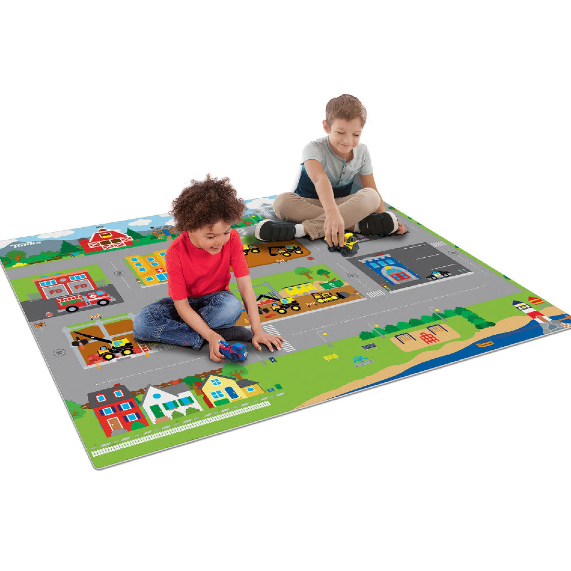 Flat River Group Imaginmat Jumbo Tonka Interactive Floor Playmat & Toy Cars Set* Preschool Education Toys & Activities|Preschool Vehicles