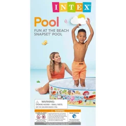 Flat River Group Intex Snapset Pool - Fun at The Beach, 5'x10', with Snorkel Pattern* Swimming Pools & Water Toys