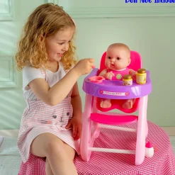 Educators Resource JC Toys For Keeps! Doll High Chair & Playset - Pink and Purple* Doll Houses, Furniture & Accessories|Stuffed Animals & Plush Toys