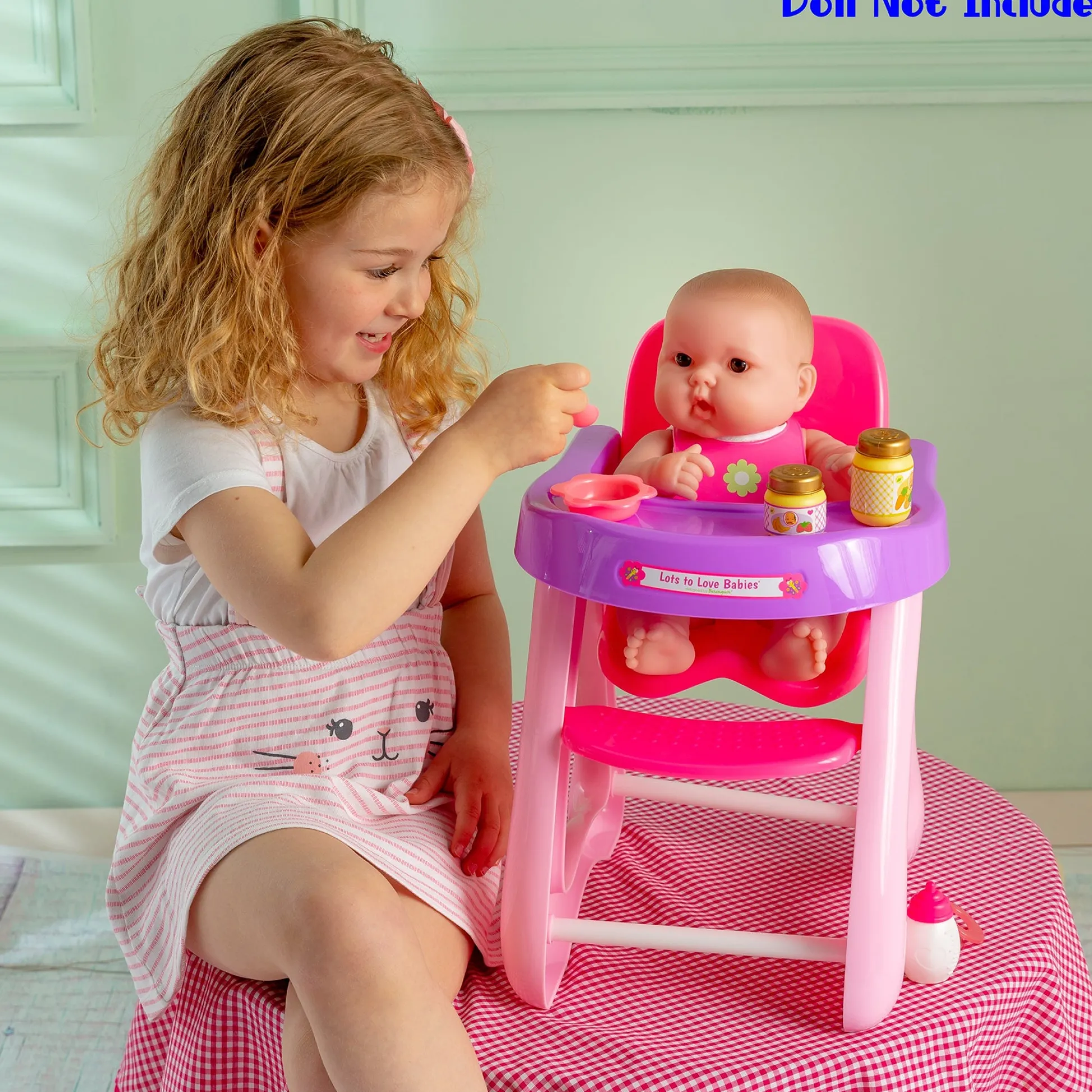 Educators Resource JC Toys For Keeps! Doll High Chair & Playset - Pink and Purple* Doll Houses, Furniture & Accessories|Stuffed Animals & Plush Toys