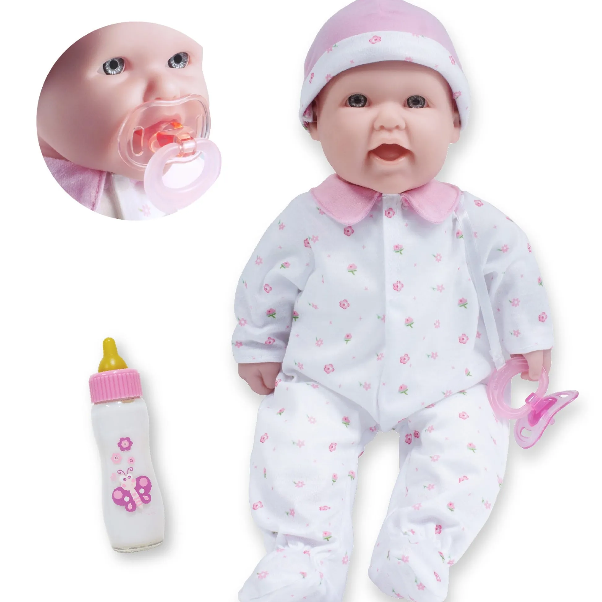 Educators Resource JC Toys La Baby Soft 16" - Pink Sleeper with Pacifier* Baby Dolls|Stuffed Animals & Plush Toys