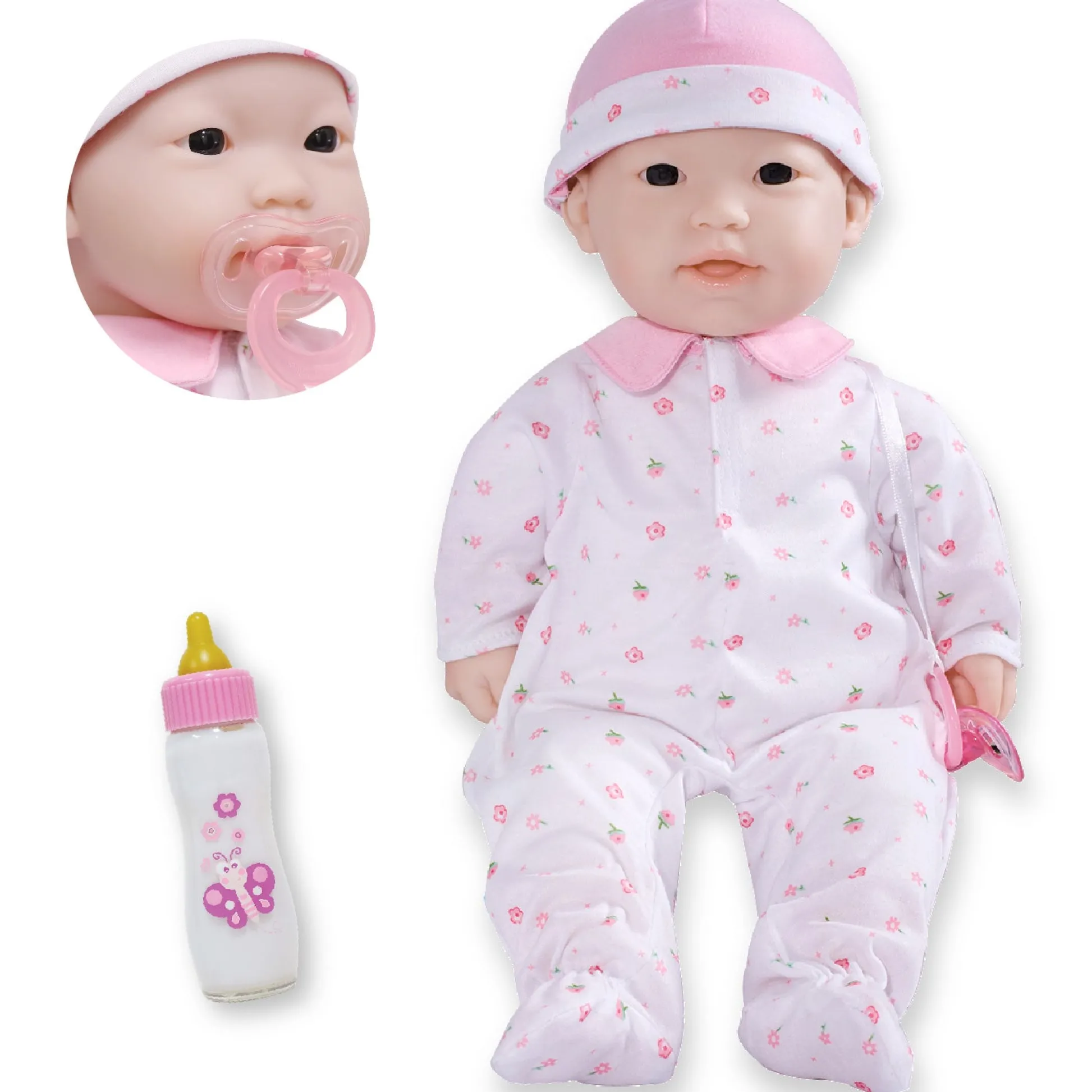 Educators Resource JC Toys La Baby Soft 16" Doll with Pink Sleeper and Pacifier* Baby Dolls|Stuffed Animals & Plush Toys