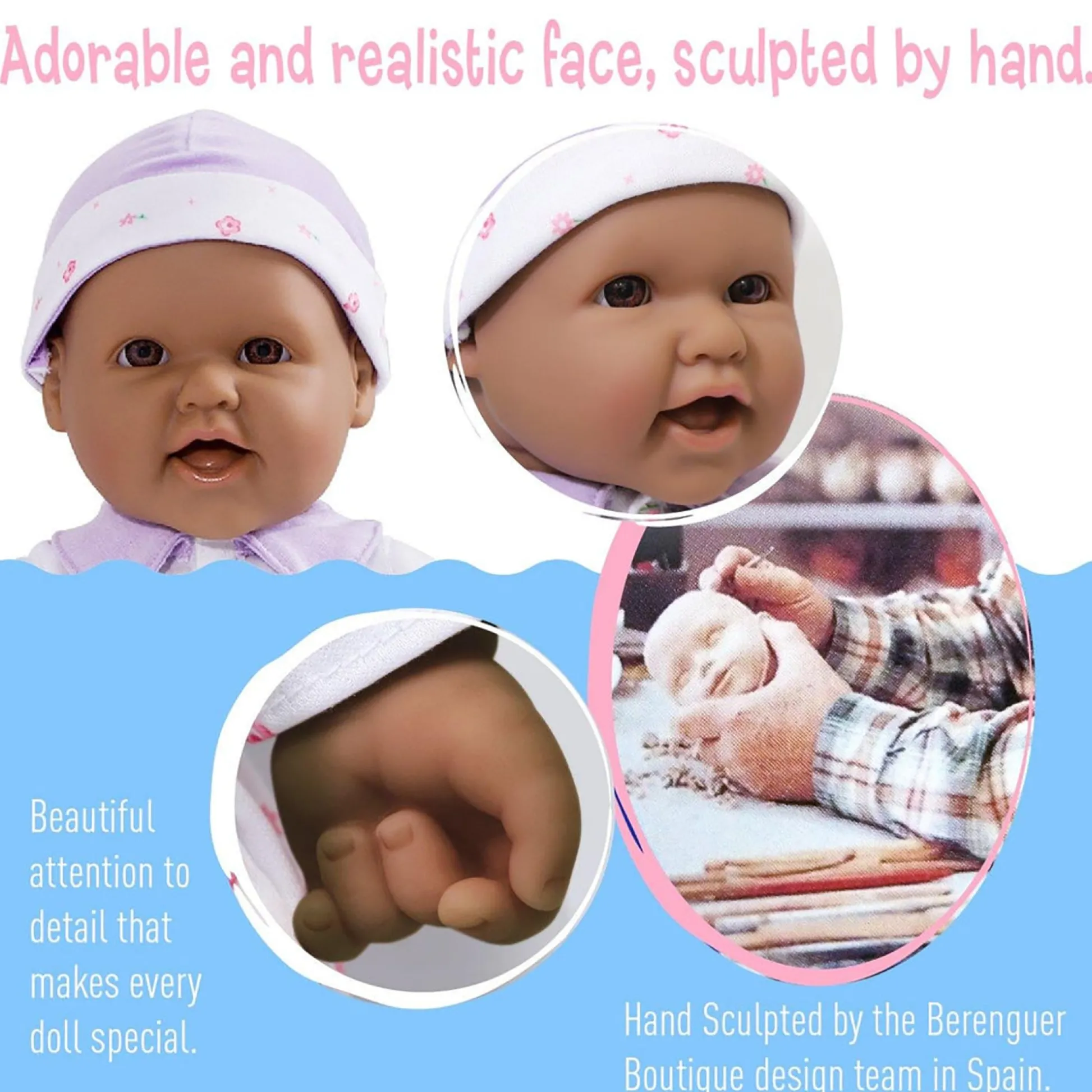 Educators Resource JC Toys La Baby Soft 16-inch Doll - Purple Outfit with Pacifier* Social & Emotional Skills|Baby Dolls