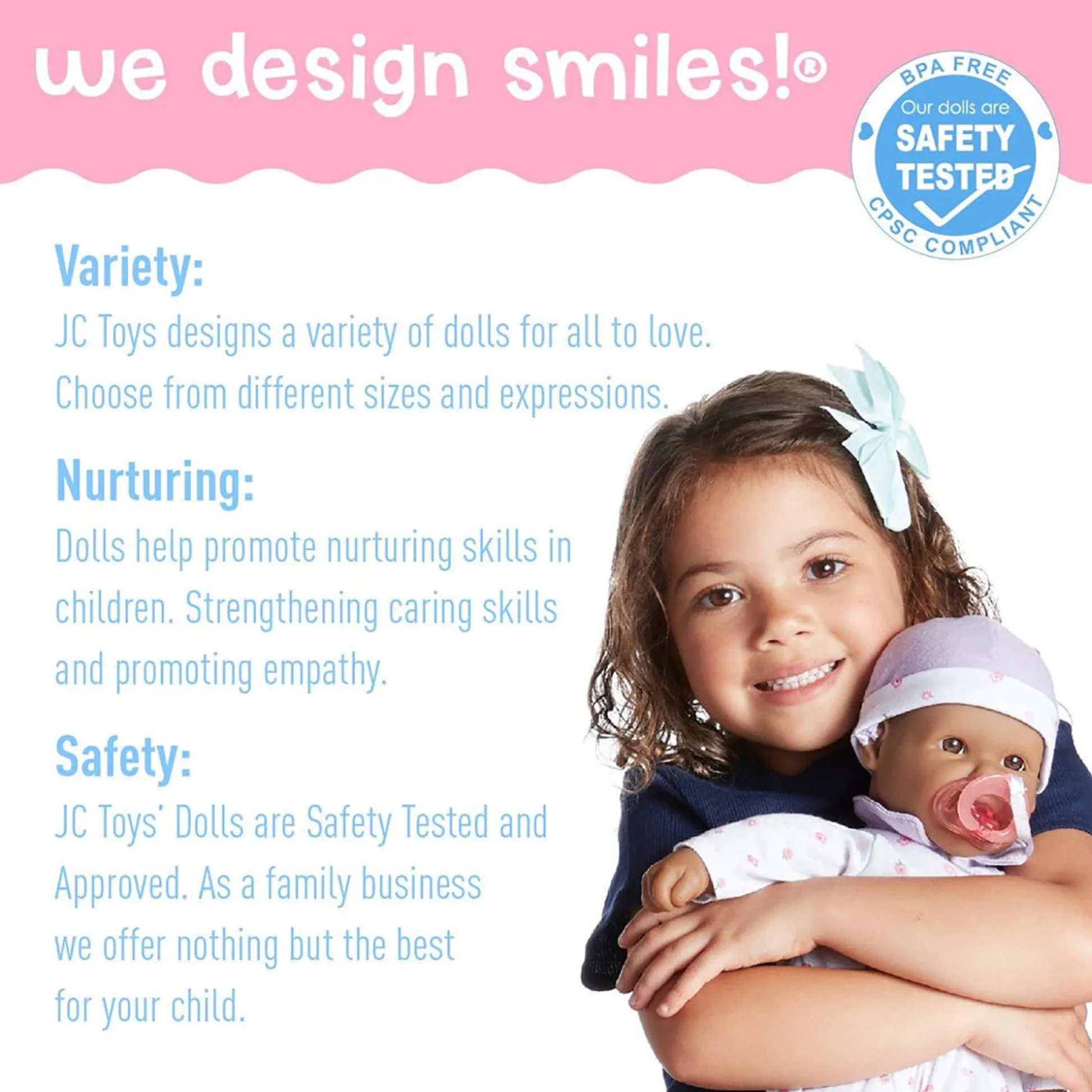Educators Resource JC Toys La Baby Soft 16-inch Doll - Purple Outfit with Pacifier* Social & Emotional Skills|Baby Dolls