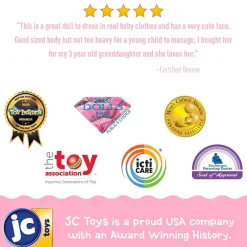 Educators Resource JC Toys La Baby Soft 16-inch Doll - Purple Outfit with Pacifier* Social & Emotional Skills|Baby Dolls