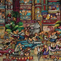 Flat River Group Jennifer Garant Elephant Walk Carnival-Themed Jigsaw Puzzle - 1000 pc* Puzzles
