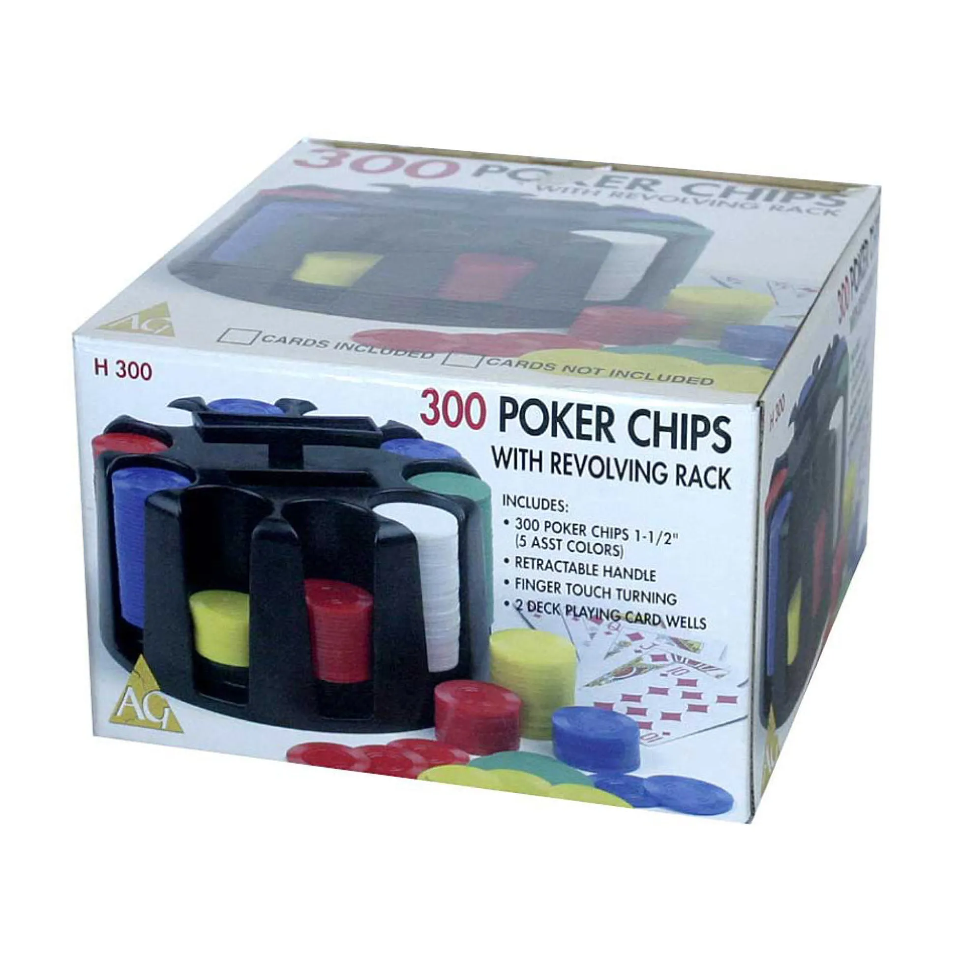 AreYouGame John N. Hansen Co. 300-Piece Poker Chip Set with Revolving Rack* Card Games