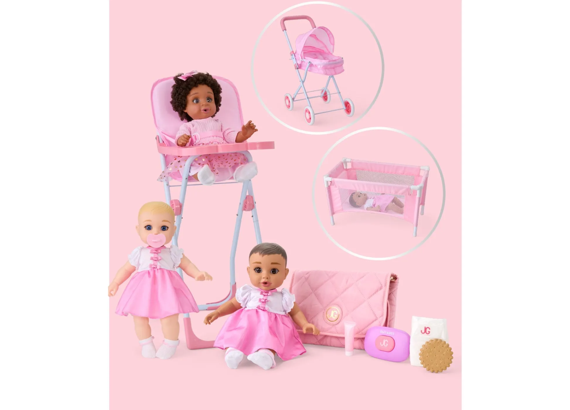 Macy's - Supplier Journey Girls Quilted Designer-Inspired Doll Diaper Bag Playset* Stuffed Animals & Plush Toys
