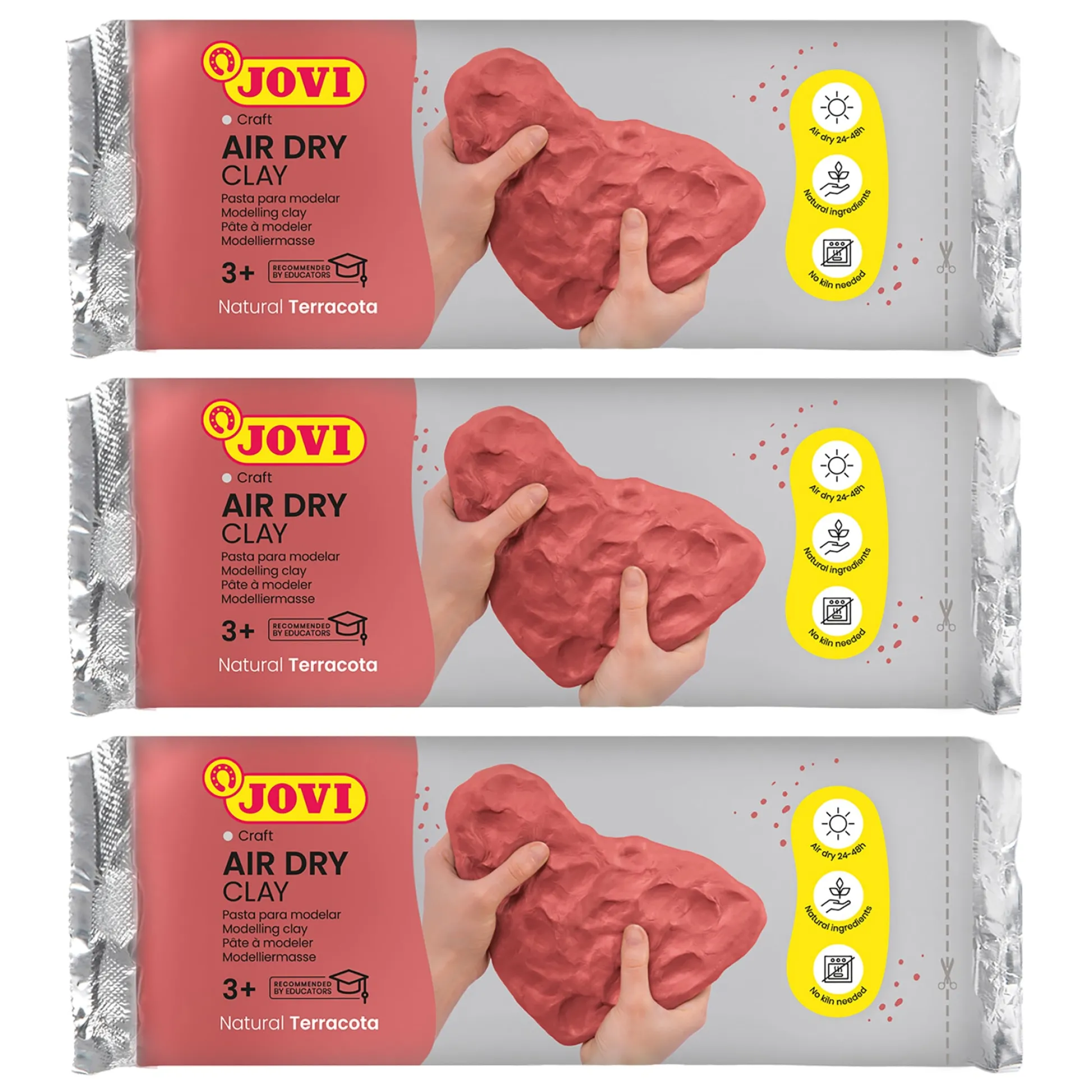 Educators Resource JOVI Air Dry Clay Terracotta Art Bar Pack - 1.1lb, Set of 3* Clay, Dough & Sand Art