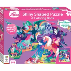 Flat River Group Jr Jigsaw Magical Unicorn Forest 100-Piece Puzzle & Coloring Book* Puzzles