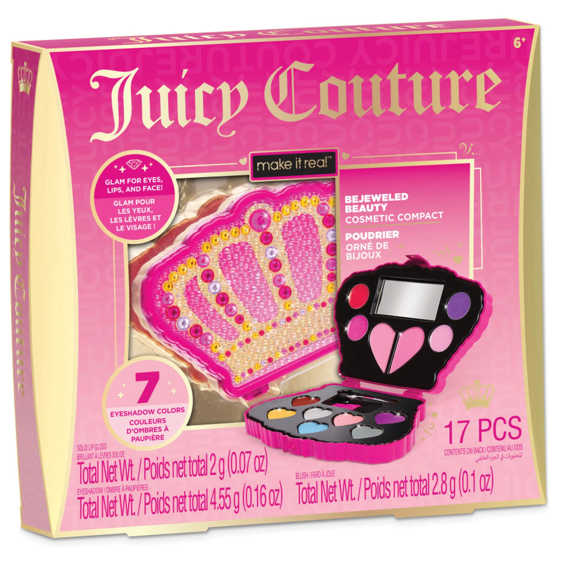 Flat River Group Juicy Couture Bejeweled Beauty Cosmetic Compact Kit for Kids* Dress Up & Accessories|Dress Up