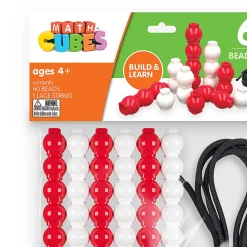 Educators Resource Junior Learning 60 Bead Cubes and Laces - Educational Counting and Sorting Toy* Math Toys|Math, Counting & Time