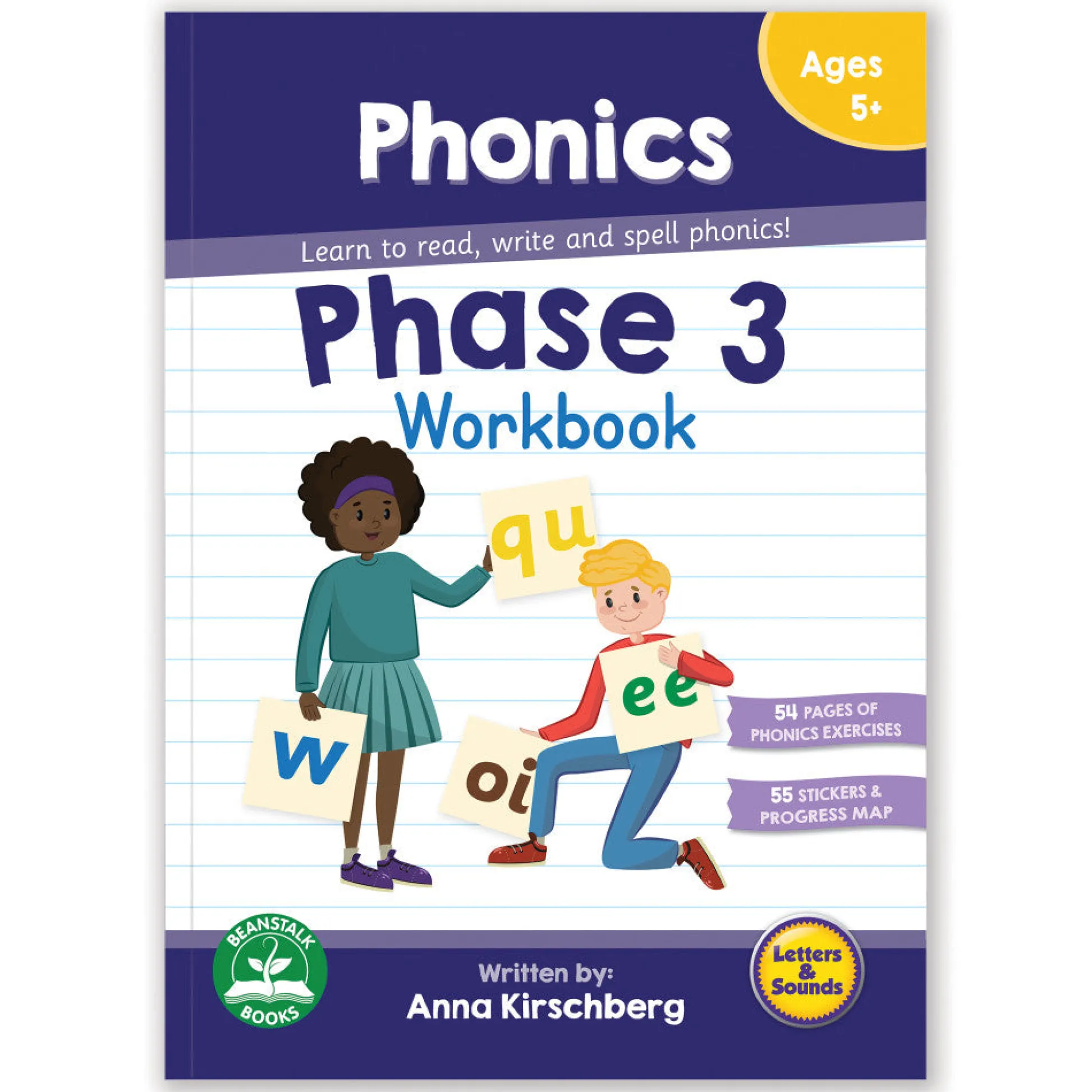 Flat River Group Junior Learning - Phase 3 Phonics Workbook - Educational Learning Aid*Kids Reading, Writing & Speech|Kids Books