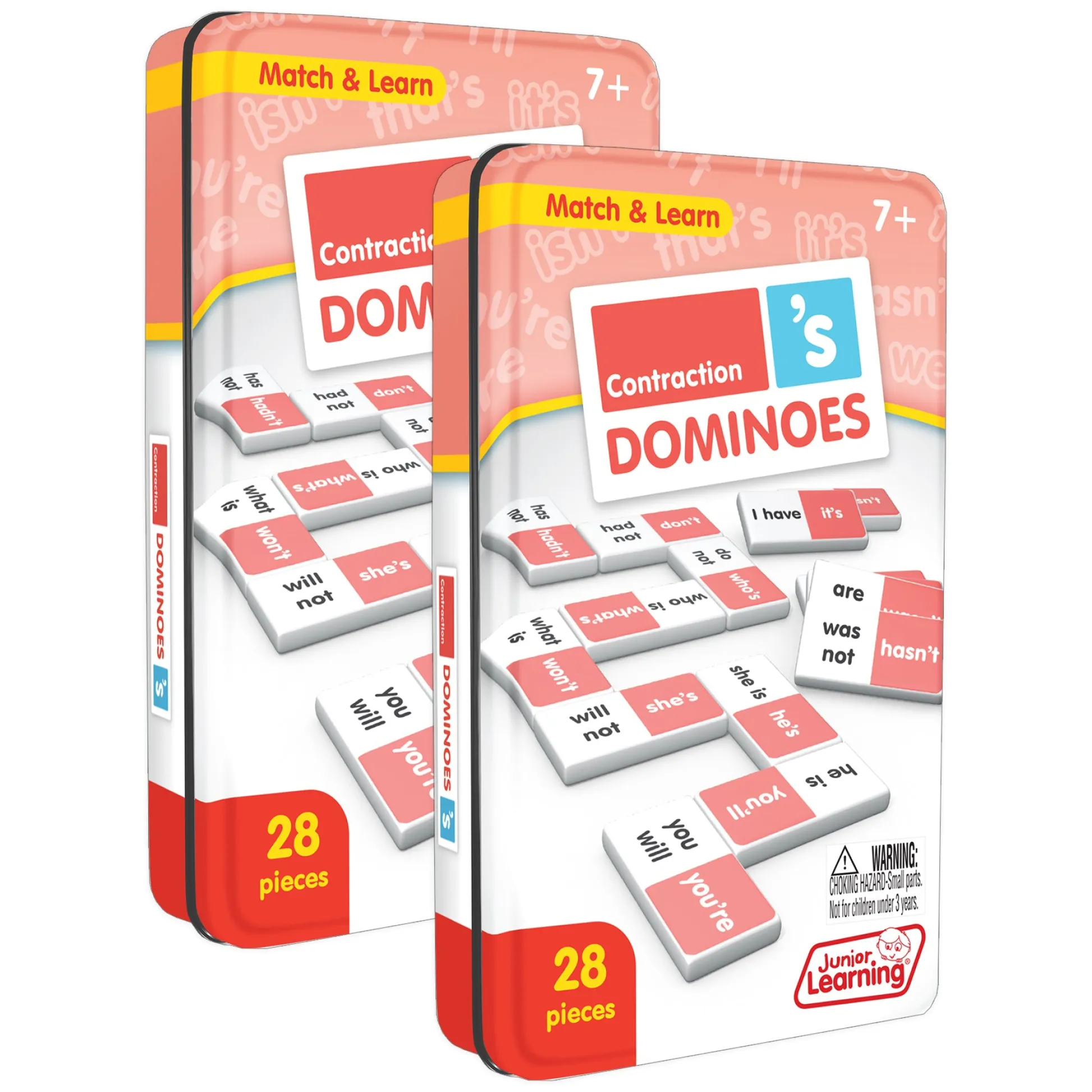 Educators Resource Junior Learning Contraction Match & Learn Dominoes - Twin Pack* Dominoes & Tiles Games
