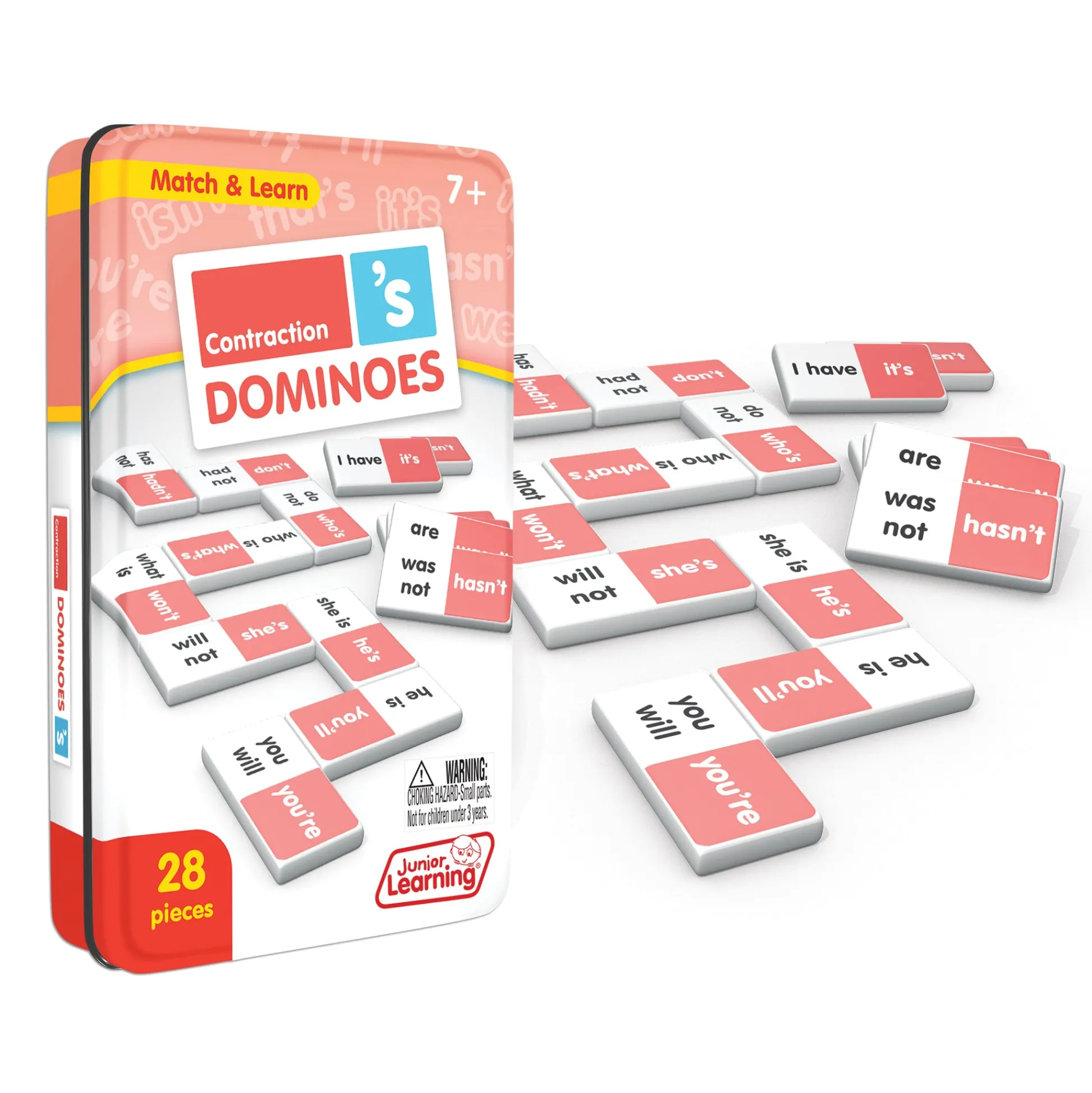 Educators Resource Junior Learning Contraction Match & Learn Dominoes - Twin Pack* Dominoes & Tiles Games