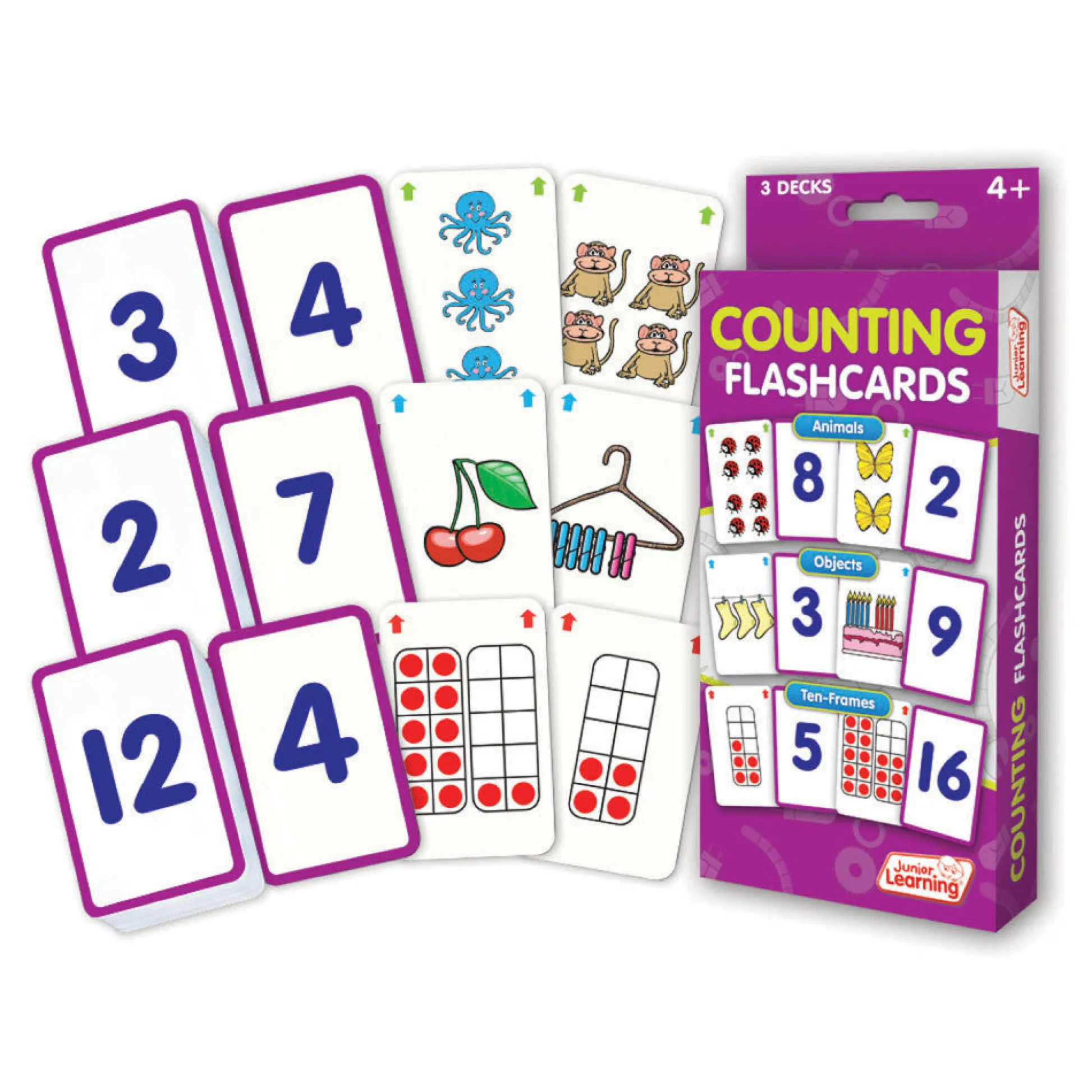 Flat River Group Junior Learning Counting Flashcards Set - Educational Math Teaching Tool for Ages 4+* Math Toys|Math, Counting & Time