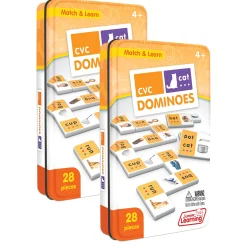 Educators Resource Junior Learning CVC Match & Learn Dominoes - Double Pack Education Set* Dominoes & Tiles Games