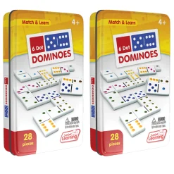 Educators Resource Junior Learning Double Fun Dot Dominoes - Educational Counting Game* Dominoes & Tiles Games