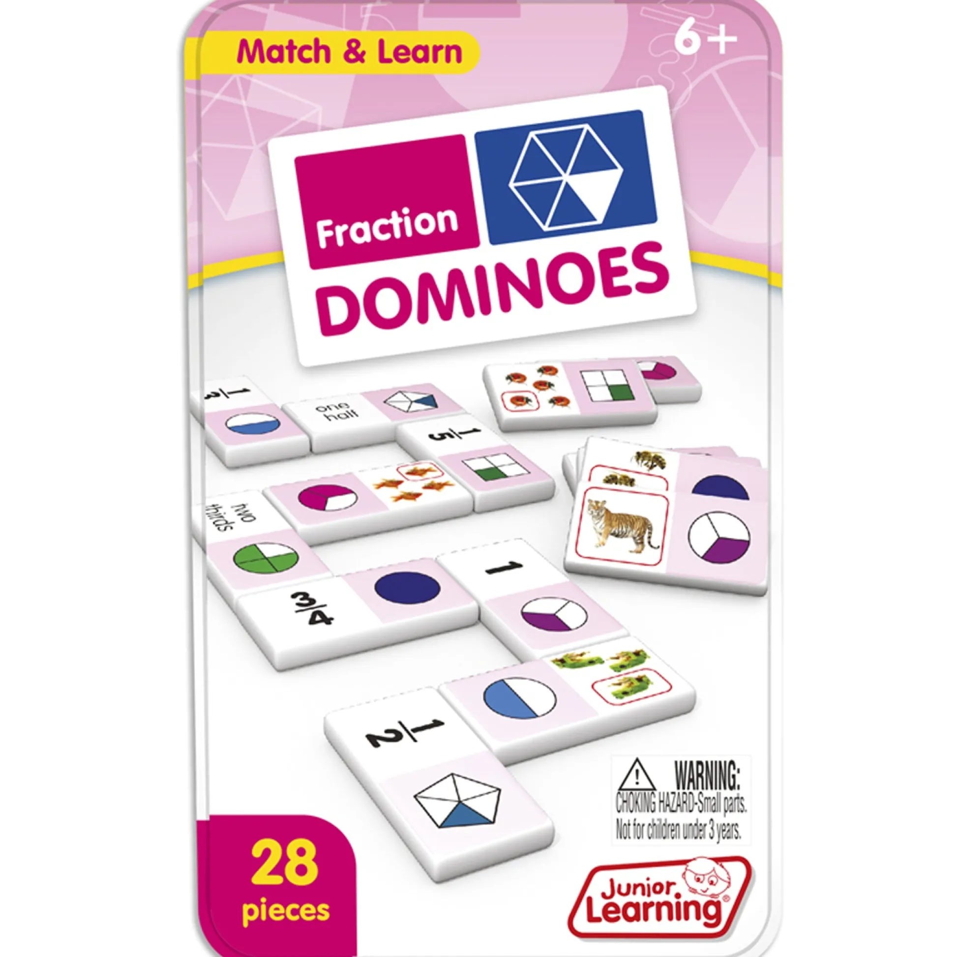 Educators Resource Junior Learning Fraction Dominoes - Educational Math Game - 28 Pieces* Dominoes & Tiles Games