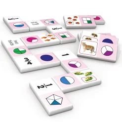 Educators Resource Junior Learning Fraction Dominoes - Educational Math Game - 28 Pieces* Dominoes & Tiles Games