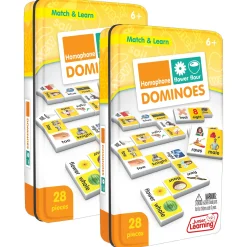 Educators Resource Junior Learning Homophone Match & Learn Dominoes - Dual Pack* Dominoes & Tiles Games