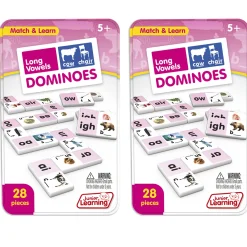 Educators Resource Junior Learning Long Vowel Dominoes - Multiplayer Educational Game Set* Dominoes & Tiles Games