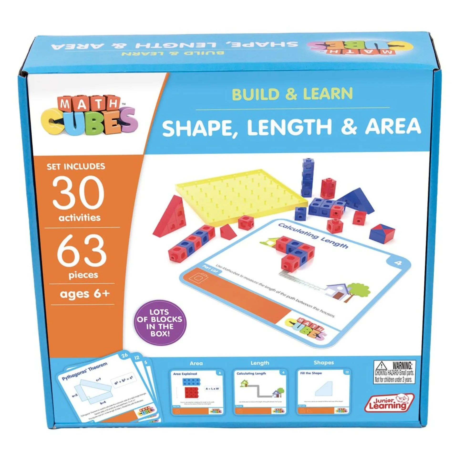 Flat River Group Junior Learning Mathcubes Set - Geometric & Measurement Exploration Kit* Math Toys|Math, Counting & Time