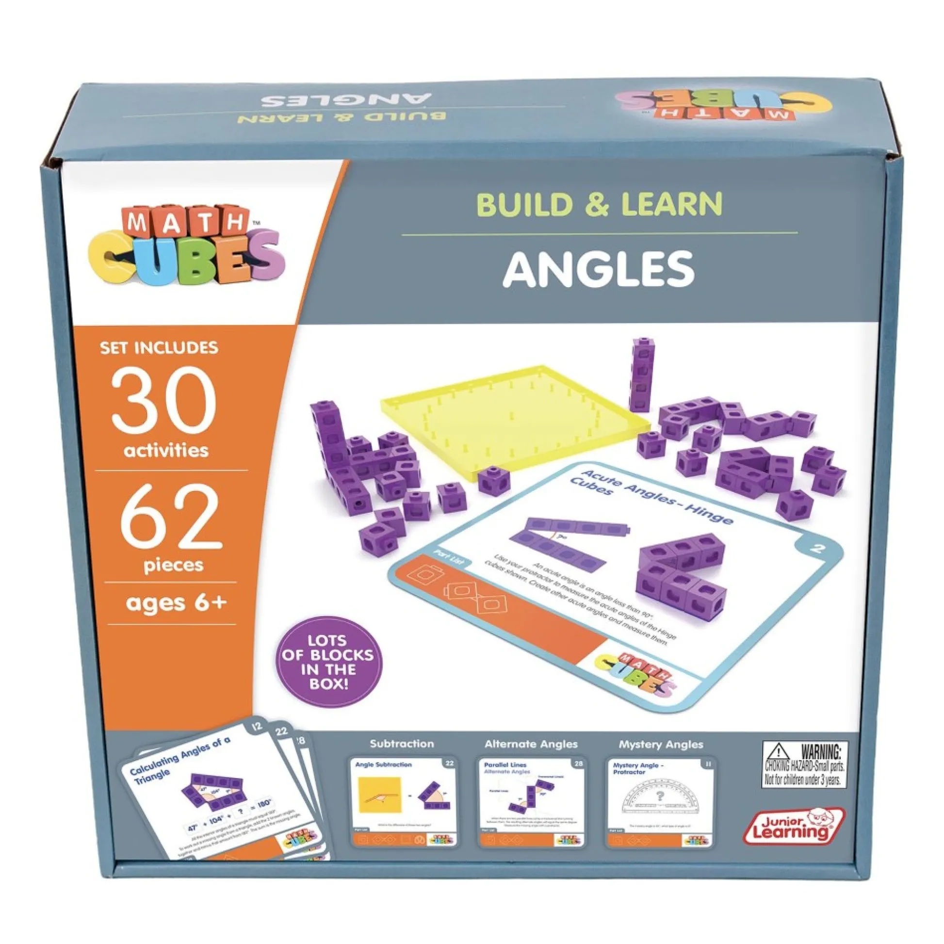 Flat River Group Junior Learning Mathcubes Angles Set - 62-Piece Educational Geometry Kit* Math Toys|Math, Counting & Time