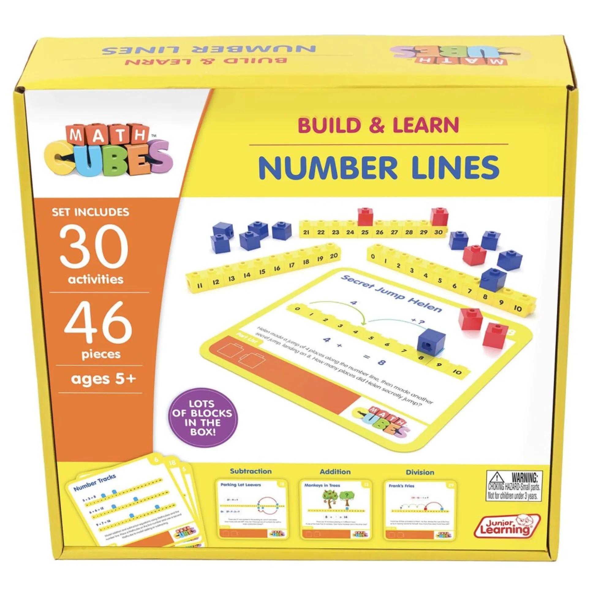 Flat River Group Junior Learning Mathcubes Number Lines - 30 Activity Set - Educational Math Toy* Math Toys|Math, Counting & Time