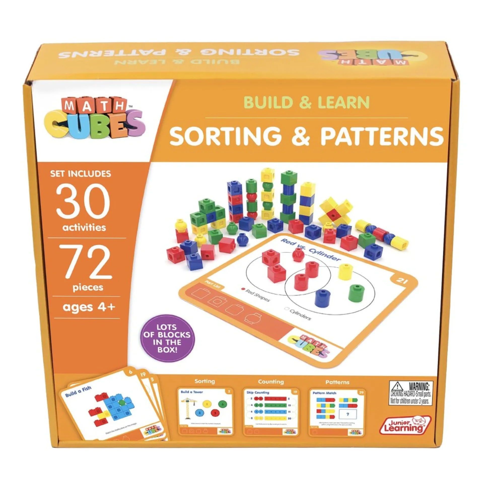 Flat River Group Junior Learning Mathcubes Set - Sorting & Patterns - 72 Pieces* Math Toys|Math, Counting & Time