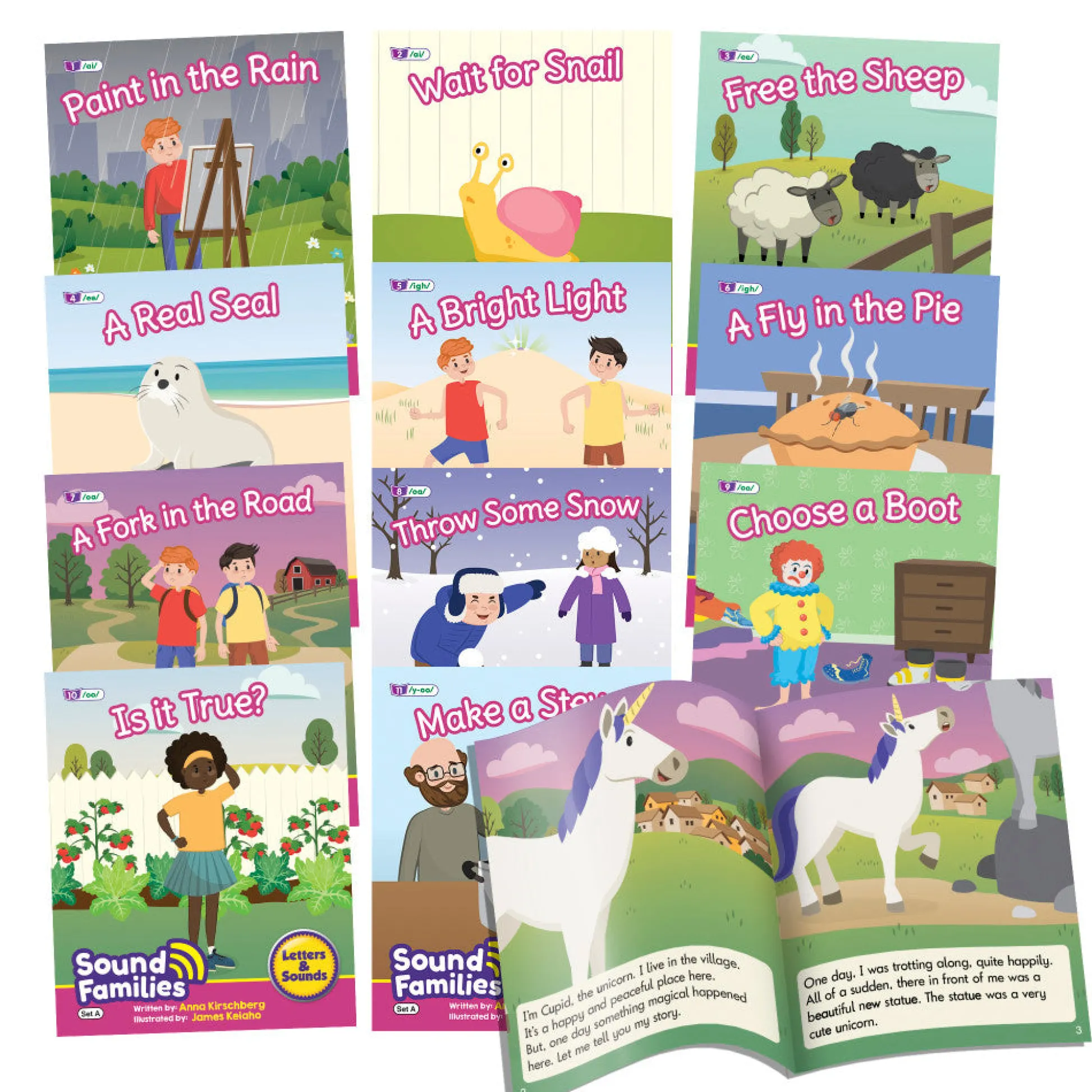 Flat River Group Junior Learning 12-Piece Long Vowel Sound Families Fiction Readers Set* Reading, Writing & Speech