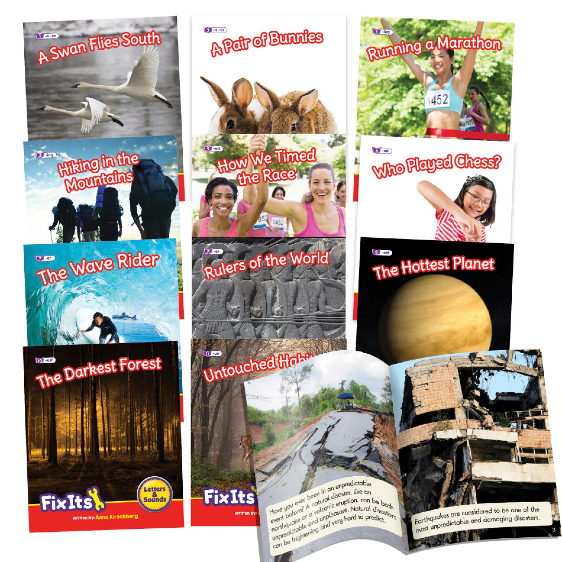 Flat River Group Junior Learning 12-Piece Non-Fiction Readers Set - Suffixes & Prefixes, Phase 6* Reading, Writing & Speech