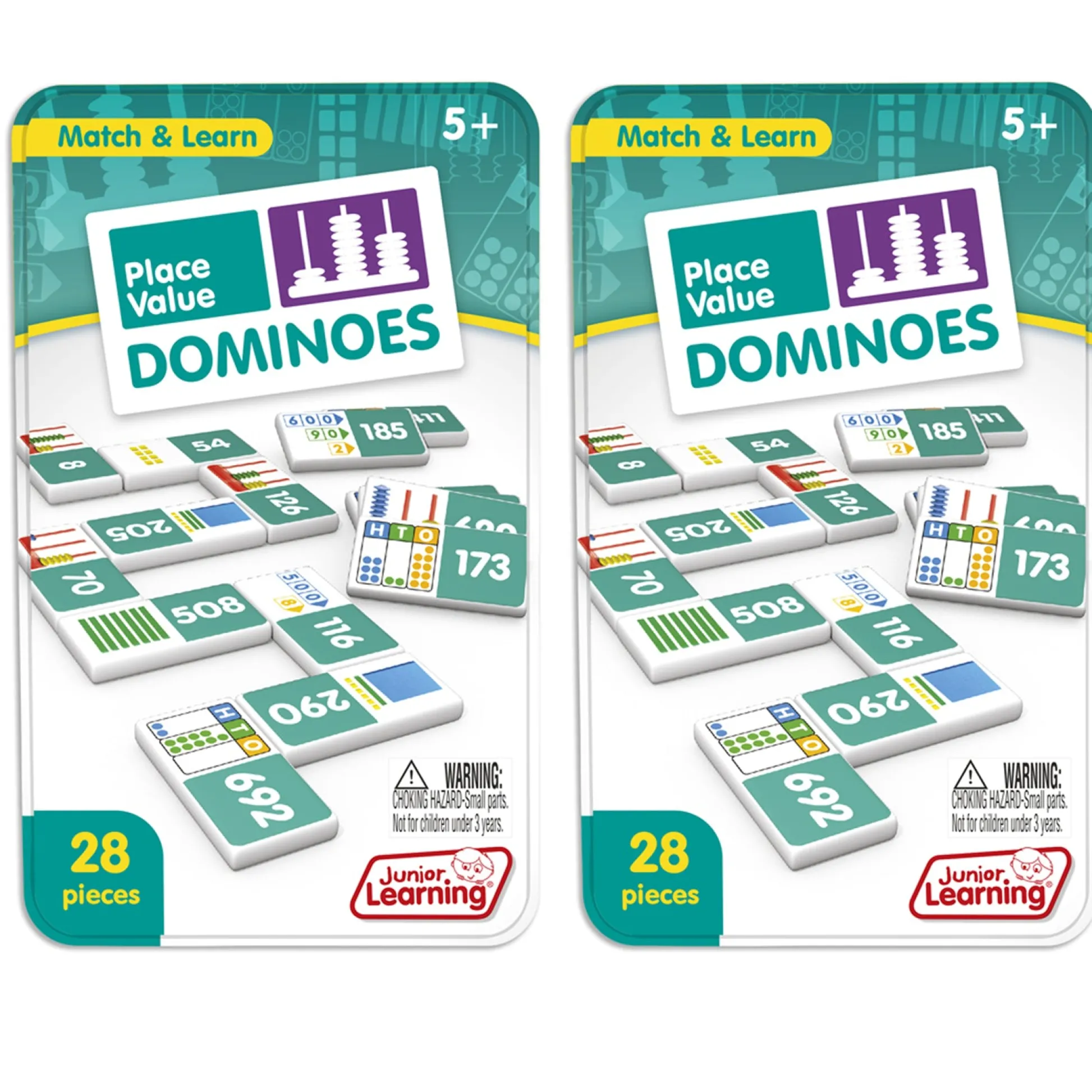 Educators Resource Junior Learning Place Value Dominoes - Educational Math Game - 2-Pack Set* Dominoes & Tiles Games