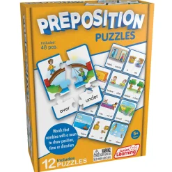 Educators Resource Junior Learning Preposition Puzzles - Multicolored Jigsaw Language Game* Puzzles