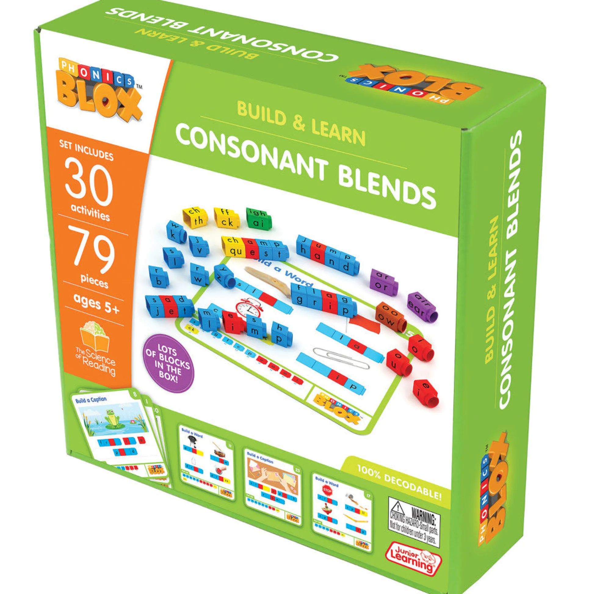 Flat River Group Junior Learning Rainbow Phonics Blox - Consonant Blends, Phase 4 - for Kids 5+* Preschool Education Toys & Activities
