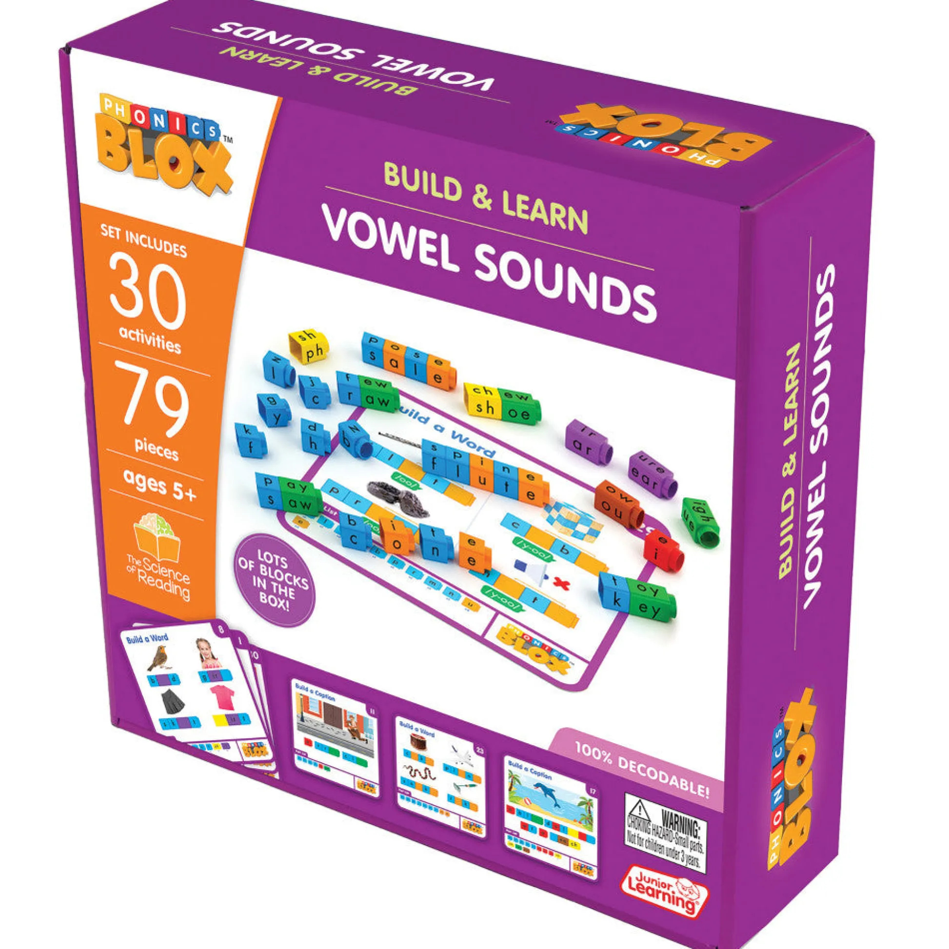 Flat River Group Junior Learning Rainbow Phonics Blox - Vowel Sounds Phase 5 - Educational Toy for Kids 5+* Preschool Education Toys & Activities
