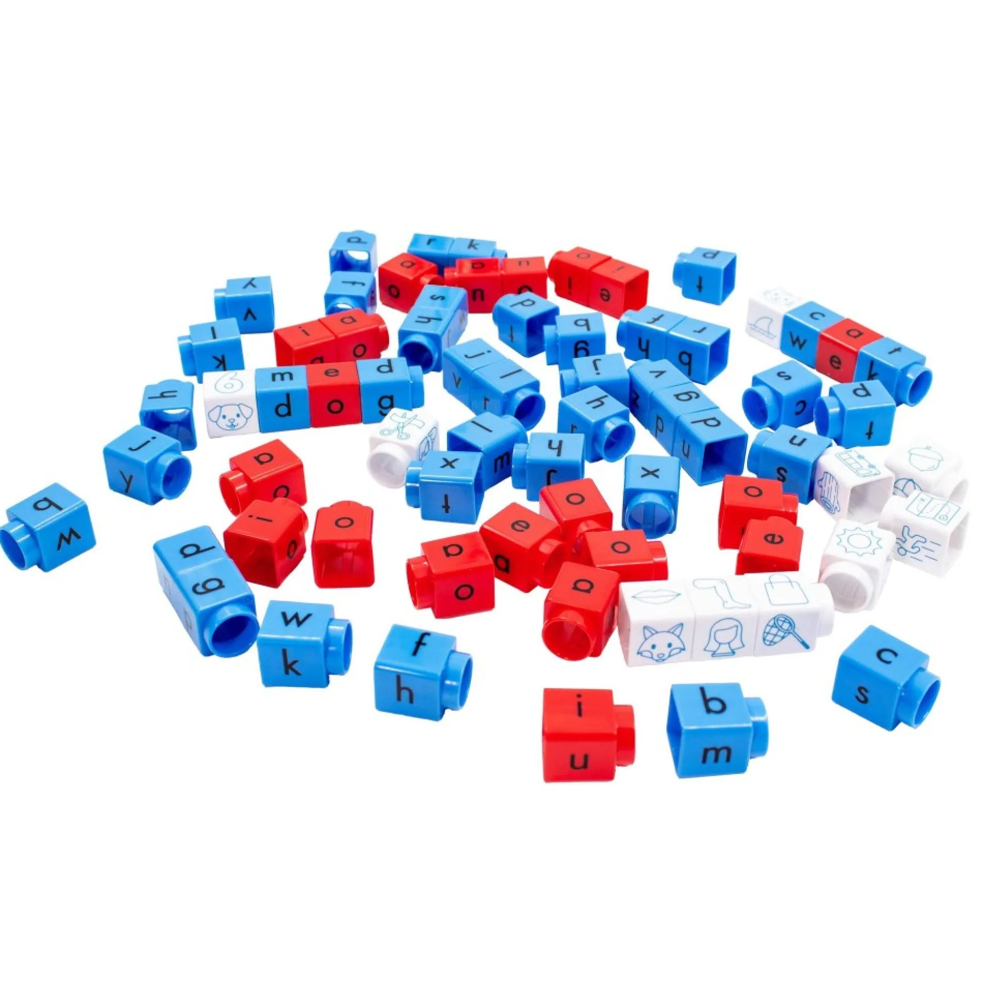 Flat River Group Junior Learning Rainbow Phonics CVC Blox Set - 70 Color-Coded Blocks* Preschool Education Toys & Activities