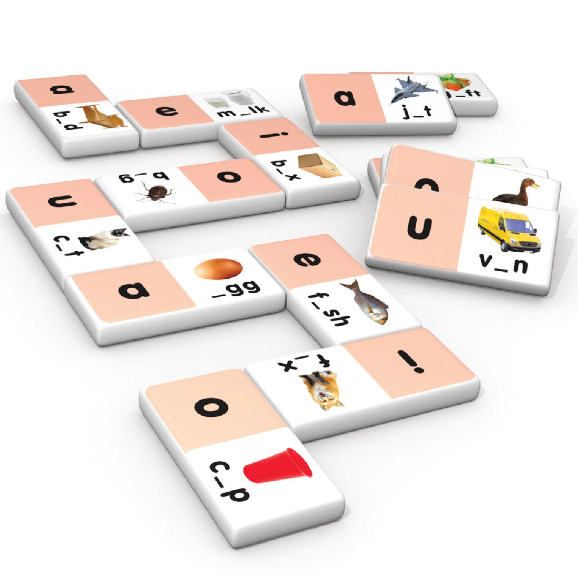 Flat River Group Junior Learning Short Vowels Dominoes - Educational Matching Game* Preschool Education Toys & Activities