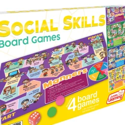 Flat River Group Junior Learning Social Skills 4-in-1 Board Game Set* Social & Emotional Skills|Role-Playing Games