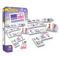 Educators Resource Junior Learning Synonyms Match & Learn Dominoes - Educational Toy Set - Pack of 2* Dominoes & Tiles Games