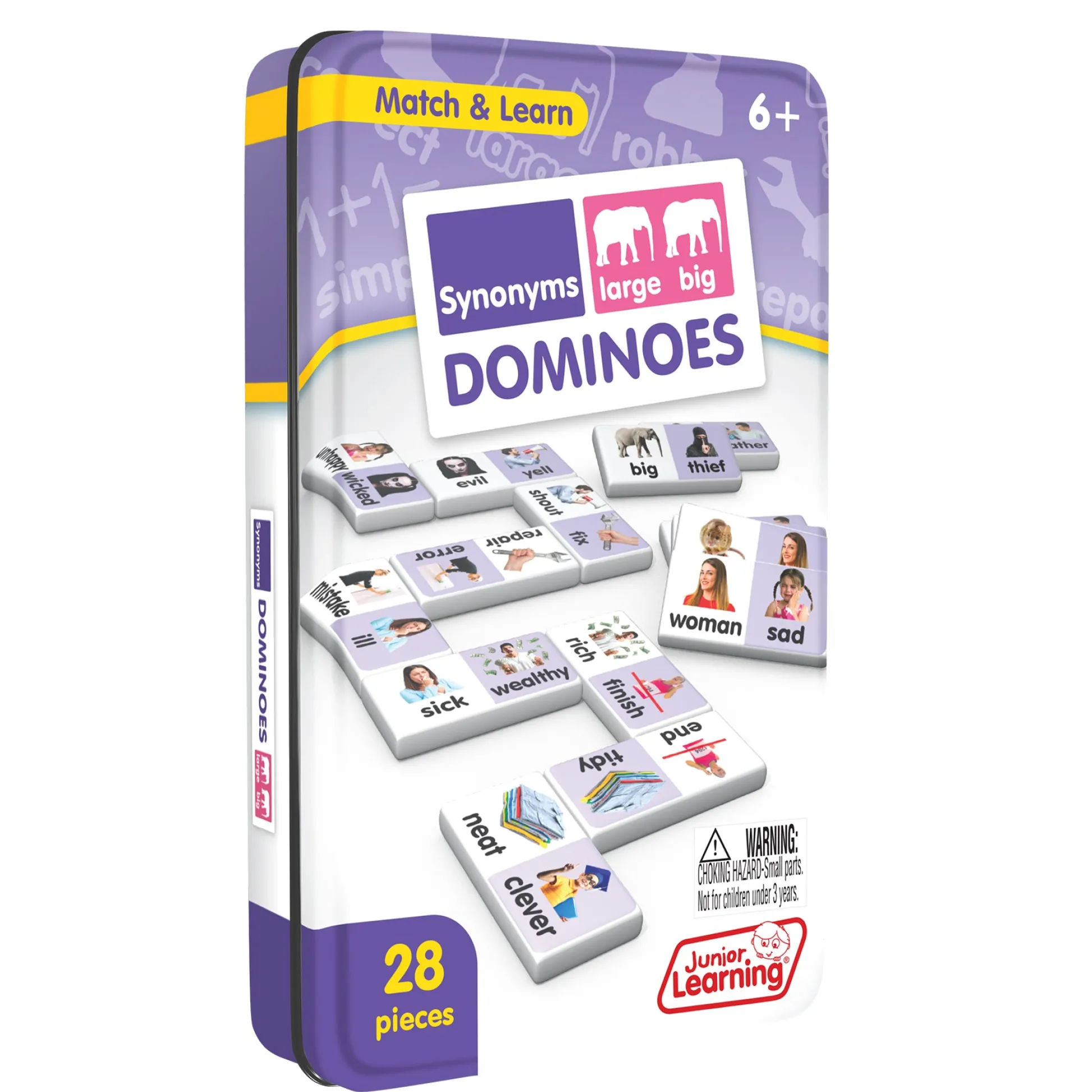 Educators Resource Junior Learning Synonyms Match & Learn Dominoes - Educational Toy Set - Pack of 2* Dominoes & Tiles Games
