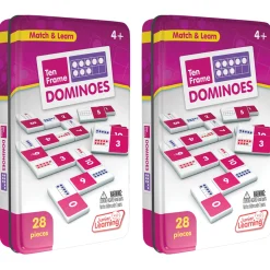 Educators Resource Junior Learning Ten Frames Dominoes - Educational Game for Kids - 28 Pieces* Preschool Education Toys & Activities