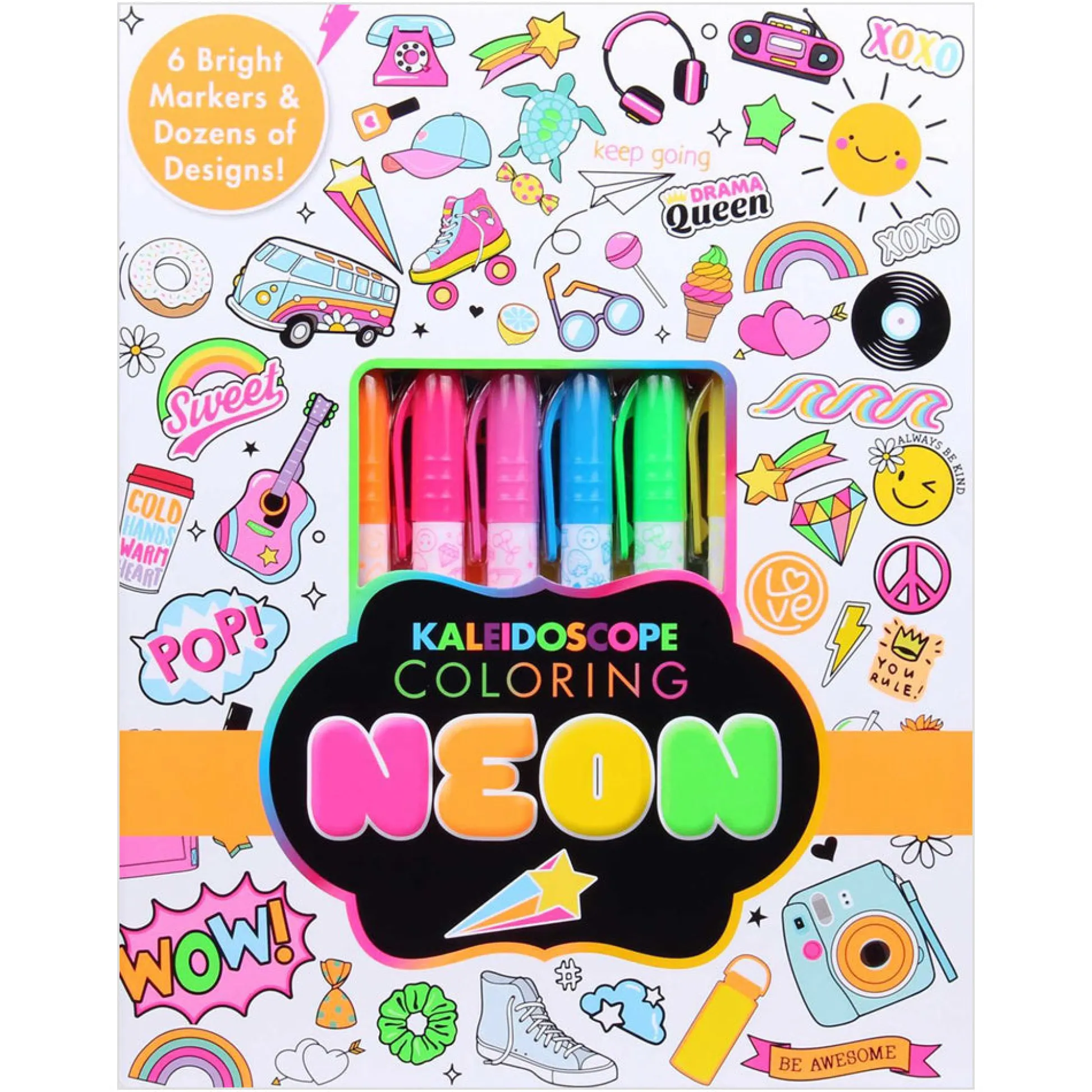 Readerlink Distribution Services Kaleidoscope Neon Llamas & Cacti Coloring Kit with Markers* Reading, Writing & Speech